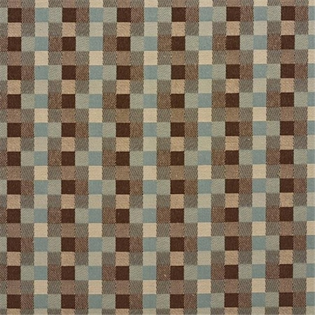 Designer Fabrics Designer Fabrics U0240D 54 in. Wide Brown And Teal Checkered Silk Satin Upholstery Fabric U0240D
